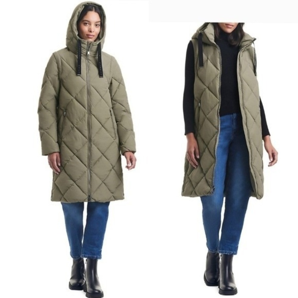 Sanctuary Green Maxi‎ Puffer 2-In-1 Coat NEW